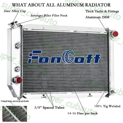 Aluminum 3-Row Radiator fit Ford 1971-1973 Mustang Fairlane Torino LTD Cougar V8 - Image 1 of 4