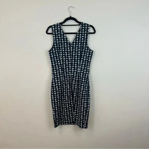 Banana Republic Women’s Dress 10 Blue Green Sheath Sleeveless V Neck Stretch - Picture 1 of 4
