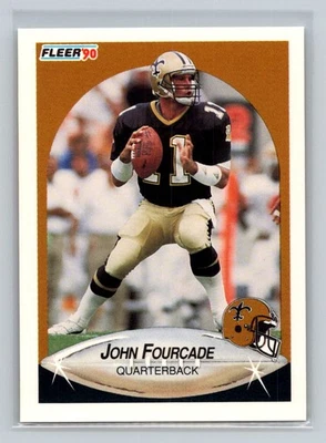 1990 Fleer #186 John Fourcade New Orleans Saints Football Card - Image 1 of 2