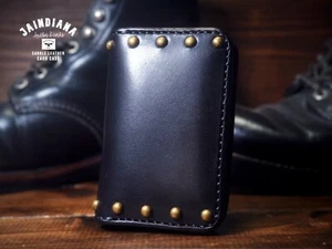 Saddle Leather Credit Card Case / Hand Sewing / Hand Made / From Japan - Picture 1 of 9