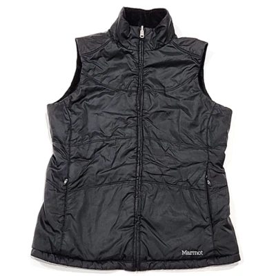 Chaleco acolchado reversible Marmot para mujer M negro cremallera completa chaqueta prendas exteriores  Foto 1 de 4