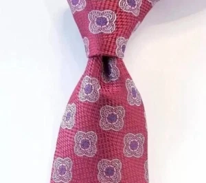 Cape Cod Neckwear Bold Red, Blue & White Medallion Print Tie 3 1/4" x 58" - Picture 1 of 6