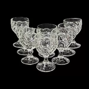 LE Smith Moon And Stars Vintage Claret Wine Glasses Set 8 Clear Pressed Glass - Picture 1 of 11