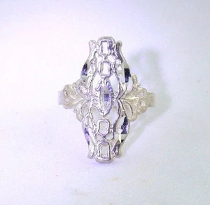 Sterling Silver Filigree Diamond Cut PURE Sterling Silver Ring Size 6 PSR11 - Picture 1 of 3