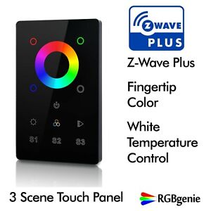 Interrupteur d'écran tactile en verre Z-Wave, télécommande murale, variateur et répéteur RGBW 110 V