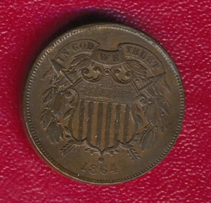 1864 TWO CENT PIECE **CHOICE BRILLIANT UNCIRCULATED** FREE SHIPPING!! - Picture 1 of 2