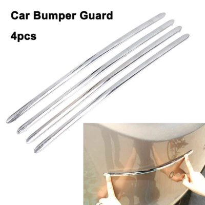 Barra protectora antifrotamiento parachoques esquina parachoques delantero trasero cromado 4 piezas Foto 1 de 4