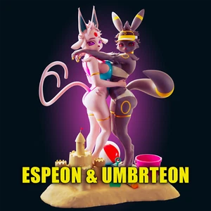 Artist Proof Model Kit Proxy PokeGals Espieon & Umbriteon Furry Anime Figure Set - Picture 1 of 12