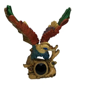 Mexican Maya Aztec Eagle Sculpture Onyx Stone & Gems Nice - Picture 1 of 4