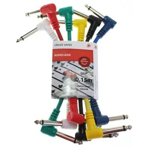 6 x Guitar Patch Leads/Cables 15cm Multi Coloured For Effects Pedals Pack Of 6 - Picture 1 of 4