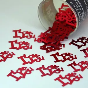 Confetti Word I Love You Red - 2 Pchs or 1/2 lbs - FREE SHIP (7843) - Picture 1 of 14