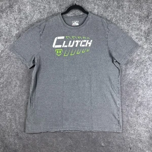 Under Armour Shirt Mens XL Gray Green Short Sleeve Loose Heatgear Clutch - Picture 1 of 14