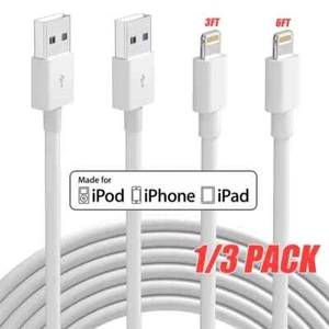 USB Charger Cable Cord Lot For iPhone 6 7 8 Plus SE X XS XR 11 12 13 14 Pro Max - Picture 1 of 8