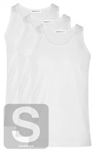 Paquete de 3 chalecos blancos para hombre, chalecos lisos 100 % algodón entrelazados, S M L XL XXL - Imagen 1 de 1
