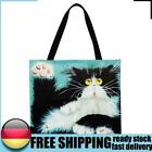 Cute cat Printed Shoulder Shopping Bag Casual Large Tote Handbag (40*40cm) DE