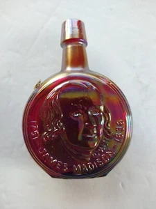 SAMMLERFLASCHE (1971 WHEATON JAMES MADISON Bill Rights Vater Red Decanter Q - Bild 1 von 2