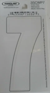 Hardline #7 3" White Decal For RV's/Boats/Trailers/Campers-Brand New-SHIP N 24H - Picture 1 of 3