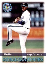 2003 Everett Aquasox Reprint Grandstand 15 Felix Hernandez Valencia Venezuela VZ