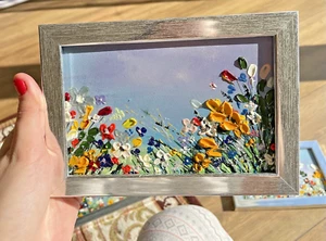 Painting on glass/Abstract 3D Floral landscape/Oil Art/Gorgeous set for interior - Picture 1 of 12