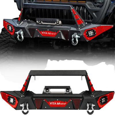 YITAMOTOR Front Bumper for 2018-2025 Jeep Wrangler JL / 2020-2023 Jeep Gladiator Foto 1 de 4