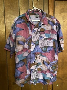 Vintage Kudos Mens Short Sleeve Shirt Soft Silk Size XL 17 - 17 1/2 *hole - Picture 1 of 5