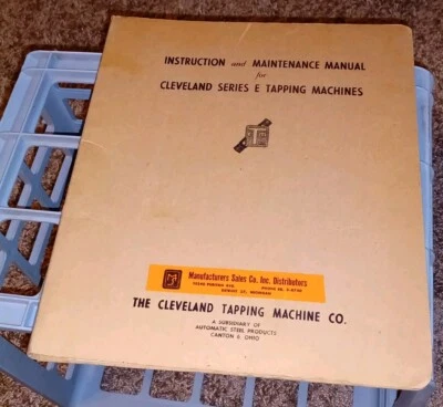 Vtg Cleveland Tapping Machine SERIES E instruction Maintenance Manual SCHEMATICS - Image 1 of 4