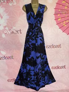 Phase Eight Floral Navy Blue /black Long MAXI Holiday Occasion DRESS SIZE 14 - Picture 1 of 4