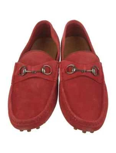 Mocasines Gucci Para Hombres Gamuza Roja Mordida de Caballo 13.5 G 14.5 EE. UU. 47.5 UE Caja Bolso Zapato Cuerno - Imagen 1 de 3