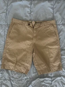 Pre-owned Size 38 Brooks Brothers Mens Chino Khaki Flat Front Shorts - Picture 1 of 3