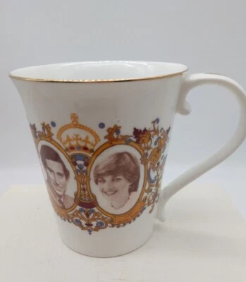 Staffordshire Commemorative Mug Charles Diana Wedding Bone China 1981 England - Image 1 of 4