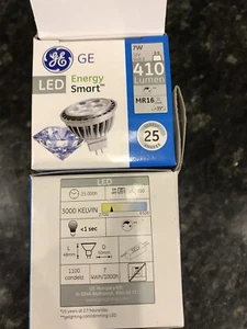 BOX OF 8. GE ENERGY SMART MR16 LED LAMPS - 410 Lumen & 3000k. Dimmable - Picture 1 of 1