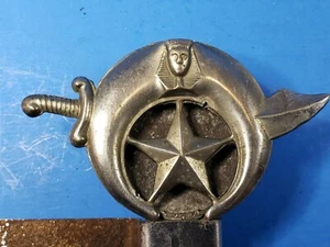 Masonic License Plate Topper Shriners Crescent Moon Star Sword Vintage - Picture 1 of 8