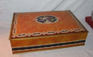 ART DECO UNEEDA BISCUIT NABISCO TIN BOX FLOWER BASKET 1920s HINGED GRAPICS - Bild 1 von 7