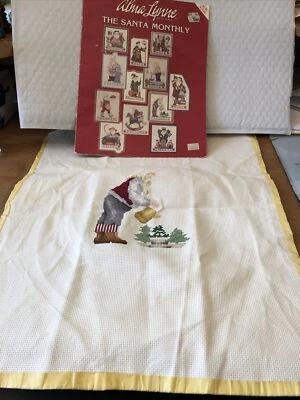 12 SANTA Ctd Cross Stitch patterns + unfinished pc PATIENCE SANTA WATERING TREES - Image 1 of 4