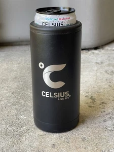 SELTENE Celsius ENERGY DRINK Edelstahl große METALLDOSE Isolator / schwarz PROMO - Bild 1 von 6