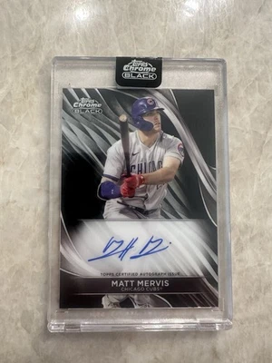 2024 Topps Chrome Black Matt Mervis Auto #CBA-MME Chicago Cubs MLB Baseball - Image 1 of 4