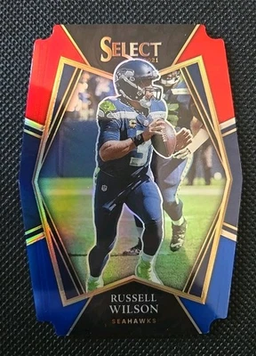 2021 Select Russell Wilson Premier Level Red Blue Prizm Die-Cut #130 Seahawks - Image 1 of 2