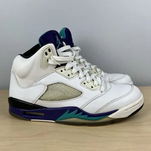 Air Jordan Retro 5 V Grape 2013 White Leather Basketball Shoes Men’s Size 8.5 - Picture 1 of 12