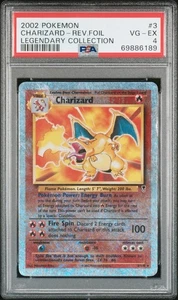 Pokemon Charizard 3/110 PSA 4 Legendary Collection Reverse Foil Holo 2002 - Picture 1 of 5