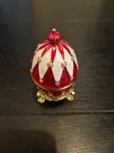 Atlas Editions Faberge Egg Collection - Harlequin - Trinket Box on Stand - Picture 1 of 3