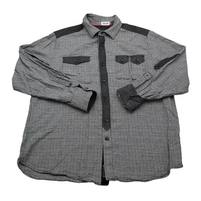 Sean John Shirt Mens L Gray Black Long Sleeve Button Up Street Dress Work Office - Image 1 of 4