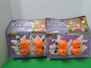 2 Vintage 1990s Pumpkin Blow Mold/ Ghosts Halloween Lights Unlimited NOS #9889 - Picture 1 of 14