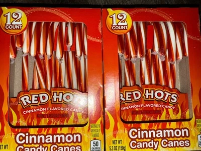 Red Hots ~ Bastón de caramelo Navidad 5,3 oz 24 latas ~ Paquete de 2 ~ 12/2027 Foto 1 de 4