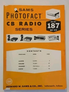 Sams Photofact CB Radio Series Vollume #187 CB-187 repair manual ©1978 - Zdjęcie 1 z 2