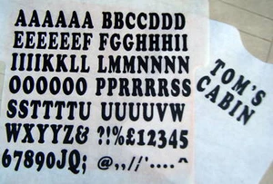 ferro su trasferimenti 35 mm nero 77. LETTERE A-Z e 10. Stampa t-shirt NUMERI - Foto 1 di 1
