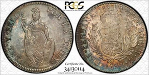 Peru 1854 Lima-MB 4 Reales PCGS MS61 - Picture 1 of 3