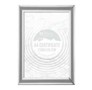 6 x A4 Certificate (21 x 29.7cm) Photo Picture Frame Silver Styrene Rounded