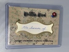 Johnny Enzmann 2020 Historic Autographs Written Word Series Indians NON-AUTO