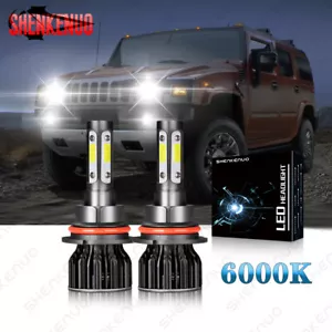 For Hummer H2 2003-2009 - 2X 9007 6000K Front LED Headlight Bulbs Hi/Lo Kit - Foto 1 di 11