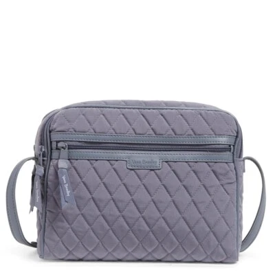 Bolso Bandolera Vera Bradley Recortado en Microfibra Cierre de Cremallera Estampado Gris Carbono  Foto 1 de 4